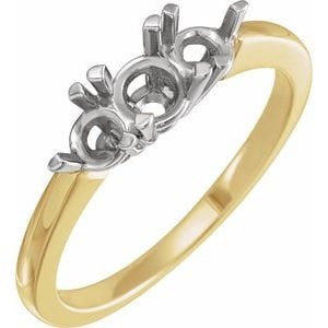 Rings 14K Yellow/White Three-Stone Engagement Ring Mounting
