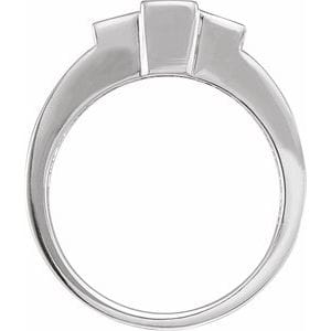 Rings 14K White 5x5 mm Square Three-Stone Engagement Ring Mounting