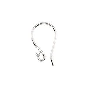 Earrings 14K White 14.5x7.8 mm French Wire Earring Top with Ball End