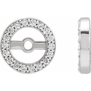 Earring Jackets 14K White .08 CTW Natural Diamond Earring Jackets with 4.6 mm ID