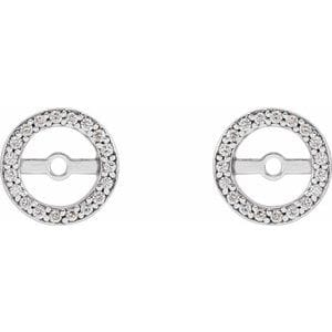 Earring Jackets 14K White 1/8 CTW Natural Diamond Earring Jackets with 5.3 mm ID