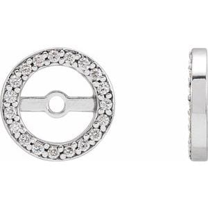 Earring Jackets 14K White 1/8 CTW Natural Diamond Earring Jackets with 5.3 mm ID