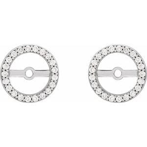 Earring Jackets 14K White 1/10 CTW Natural Diamond Earring Jackets with 6.1 mm ID