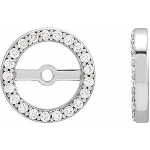 Earring Jackets 14K White 1/10 CTW Natural Diamond Earring Jackets with 6.1 mm ID