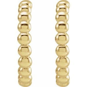 Earrings 14K Yellow Beaded 17 mm Hoop Earrings