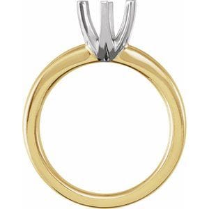 Rings 14K Yellow & White 7 mm Round Tall 6-Prong Solstice Solitaire® Ring Mounting