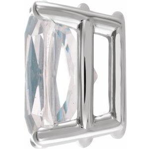 Settings Platinum 7x5 mm Elongated Cushion 4-Prong Basket Earring Setting