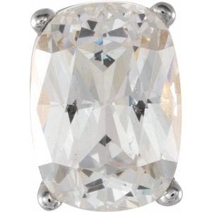 Settings Platinum 7x5 mm Elongated Cushion 4-Prong Basket Earring Setting