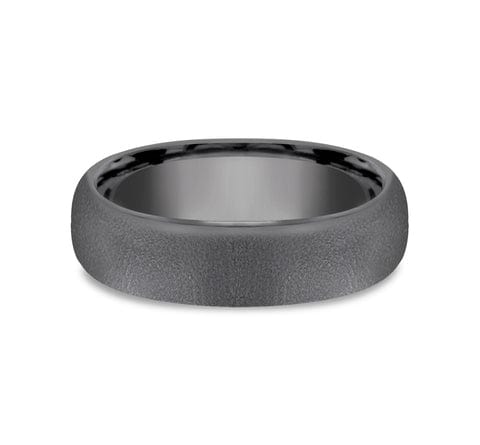 DARK GREY TANTALUM MEN'S BAND WIRE BRUSHED FINISH 6.5MM COMFORT-FIT SIZE 10