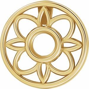 Trims 14K Yellow 2.5 mm Round Art Deco Earring Setting