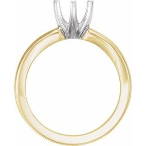 Rings 14K Yellow & White 6.5 mm Round Medium 6-Prong Solstice Solitaire® Ring Mounting