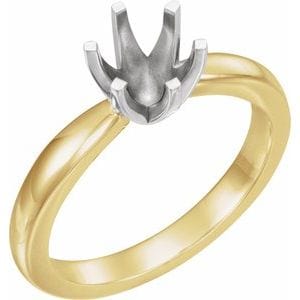 Rings 14K Yellow & White 6.5 mm Round Medium 6-Prong Solstice Solitaire® Ring Mounting