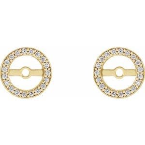 Earring Jackets 14K Yellow 1/8 CTW Natural Diamond Earring Jackets with 5.3 mm ID