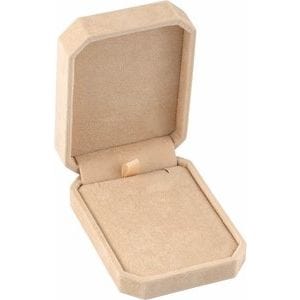 Packaging Beige Earring/Pendant Box with Reversible Insert