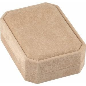 Packaging Beige Earring/Pendant Box with Reversible Insert