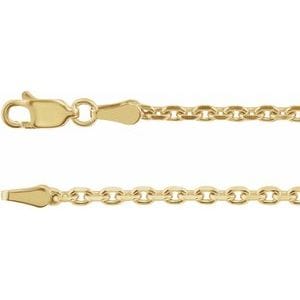 Bracelets 14K Yellow 2.5 mm Diamond-Cut Cable 7" Chain