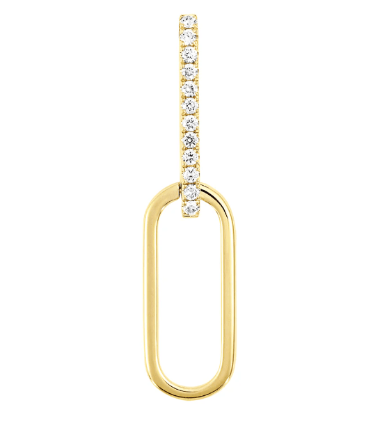 14K YELLOW GOLD .16CT TW LAB GROWN DIAMOND PAPER CLIP STYLE PENDANT