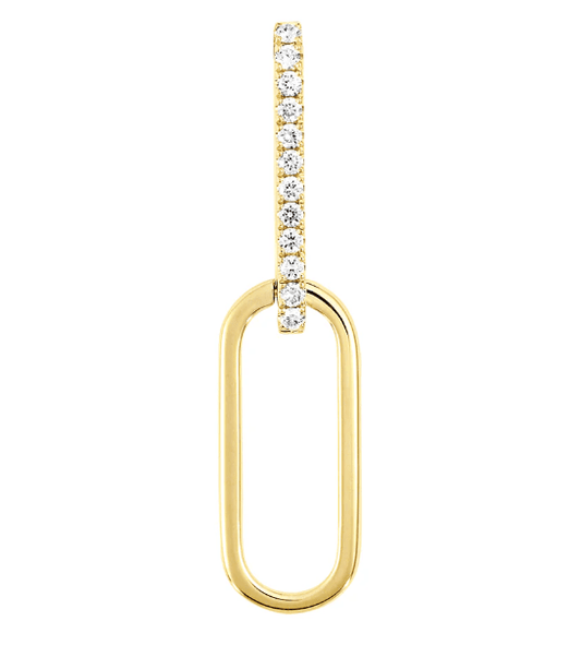 14K YELLOW GOLD .16CT TW LAB GROWN DIAMOND PAPER CLIP STYLE PENDANT