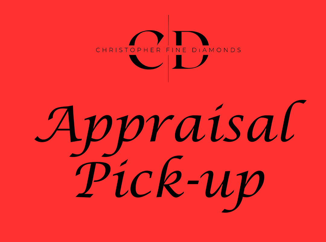 Red background with APPRAISAL PICK-UP in elegant black script.