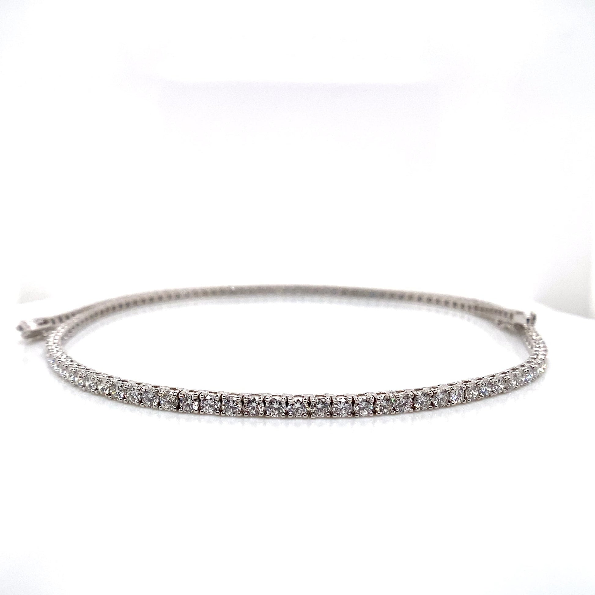 ASTER JEWELS 14K WHITE GOLD   10 CT TW LAB GROWN DIAMOND   TENNIS NECKLACE