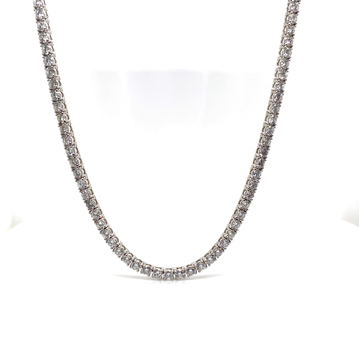 aster jewels 14k white gold   10 ct tw lab grown diamond   tennis necklace