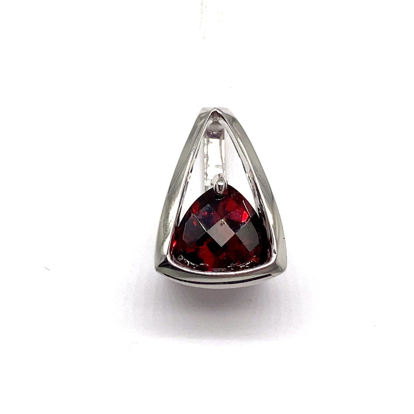 livingstone jewelry 14k white gold garnet solitaire 2.00 ct center stone pendant