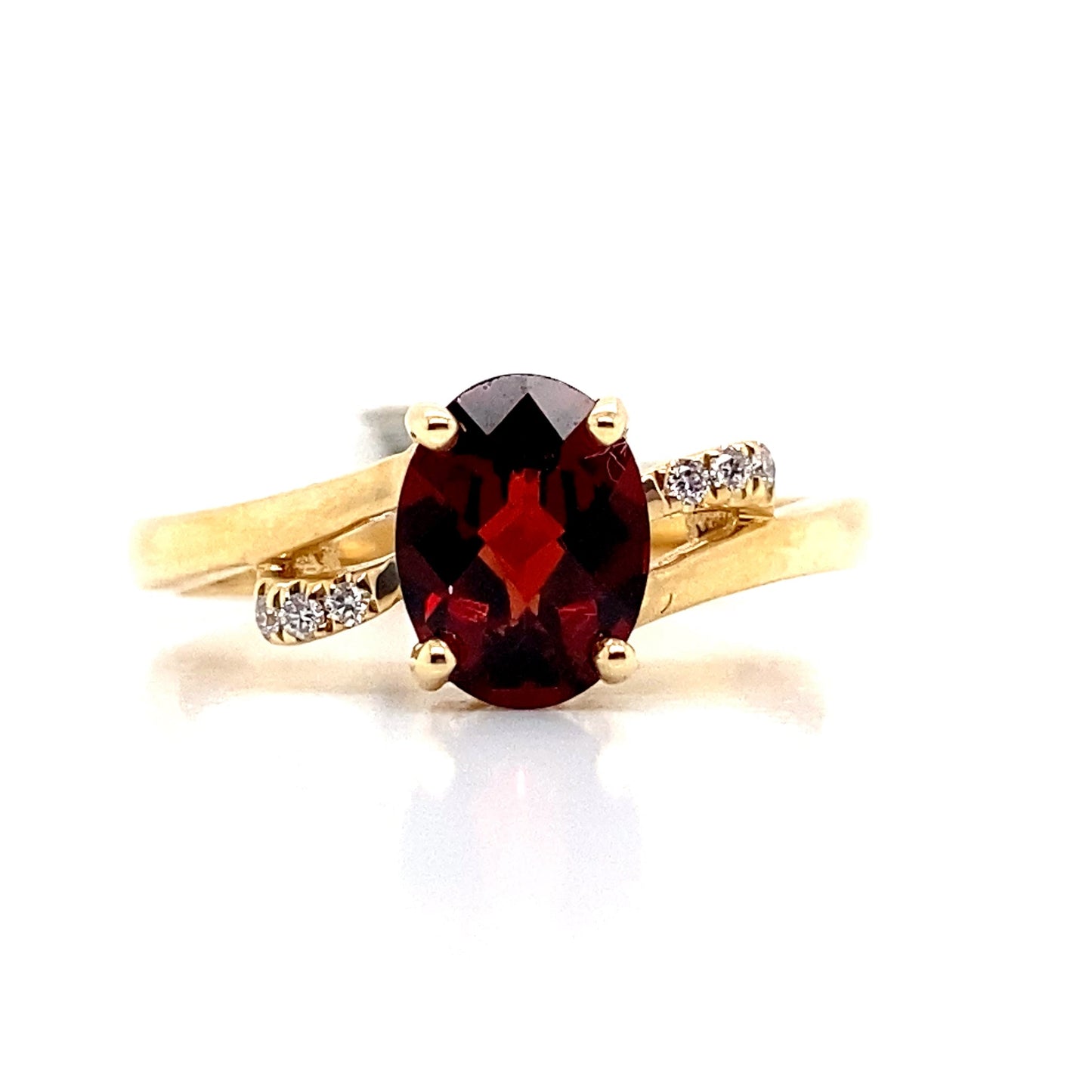 livingstone jewelry 14k white gold 1.87 ct garnet center 0.036 tw natural diamond accent ring