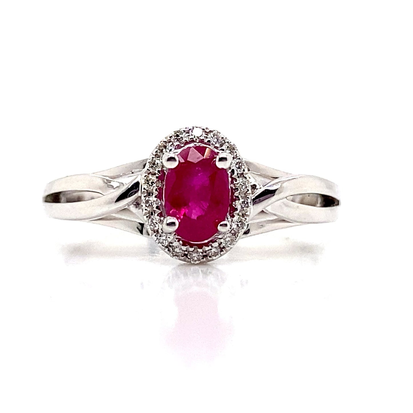 livingstone jewelry 14k white gold 0.55 ct ruby center 0.108 tw natural diamond accent ring