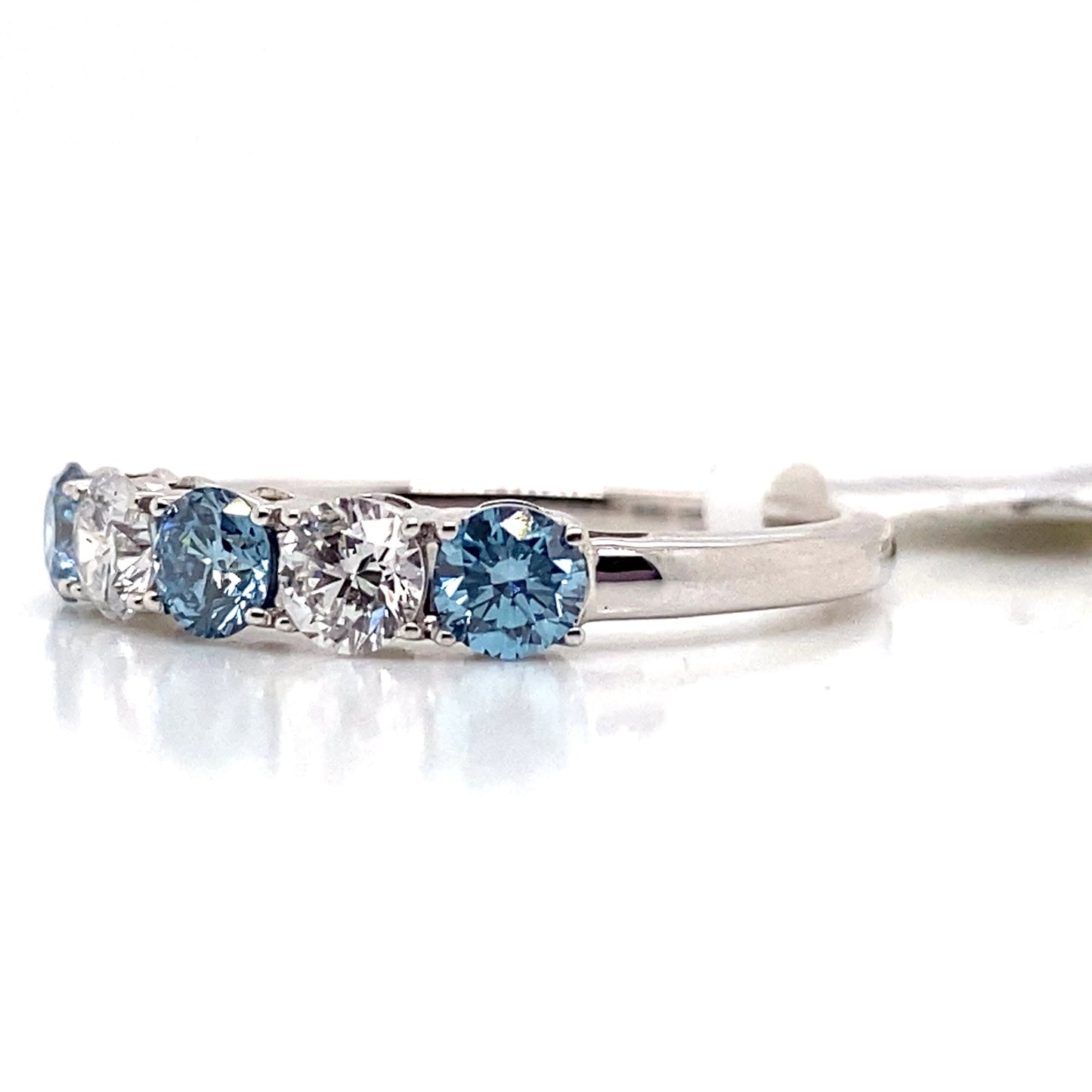 aster jewels 14k white gold 1 ct tw blue and white lab grown diamond ring