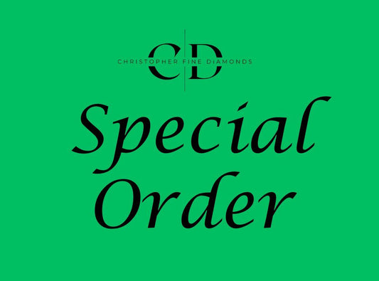 Green background with "SPECIAL ORDER - ITEM ORDERED" elegantly inscribed in black.