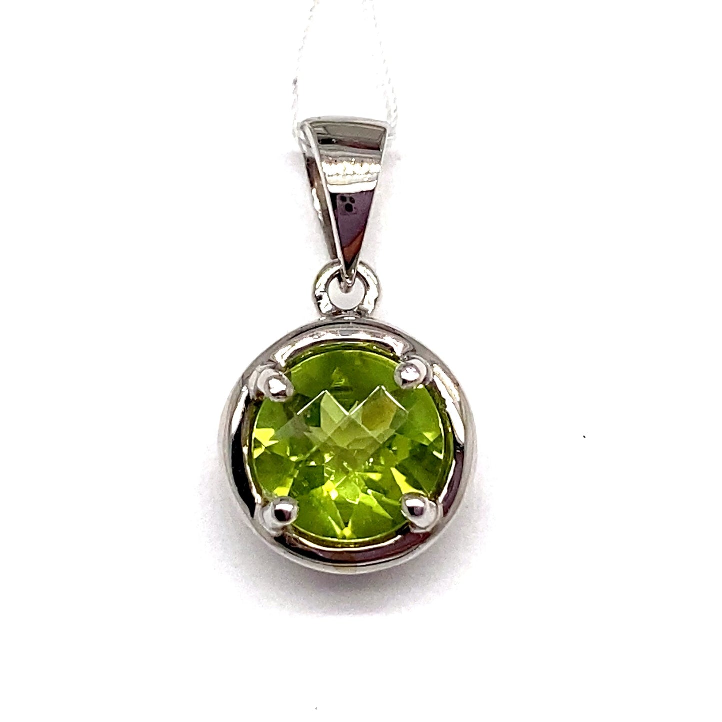 livingstone jewelry 14k white gold 1.40 ct peridot pendant