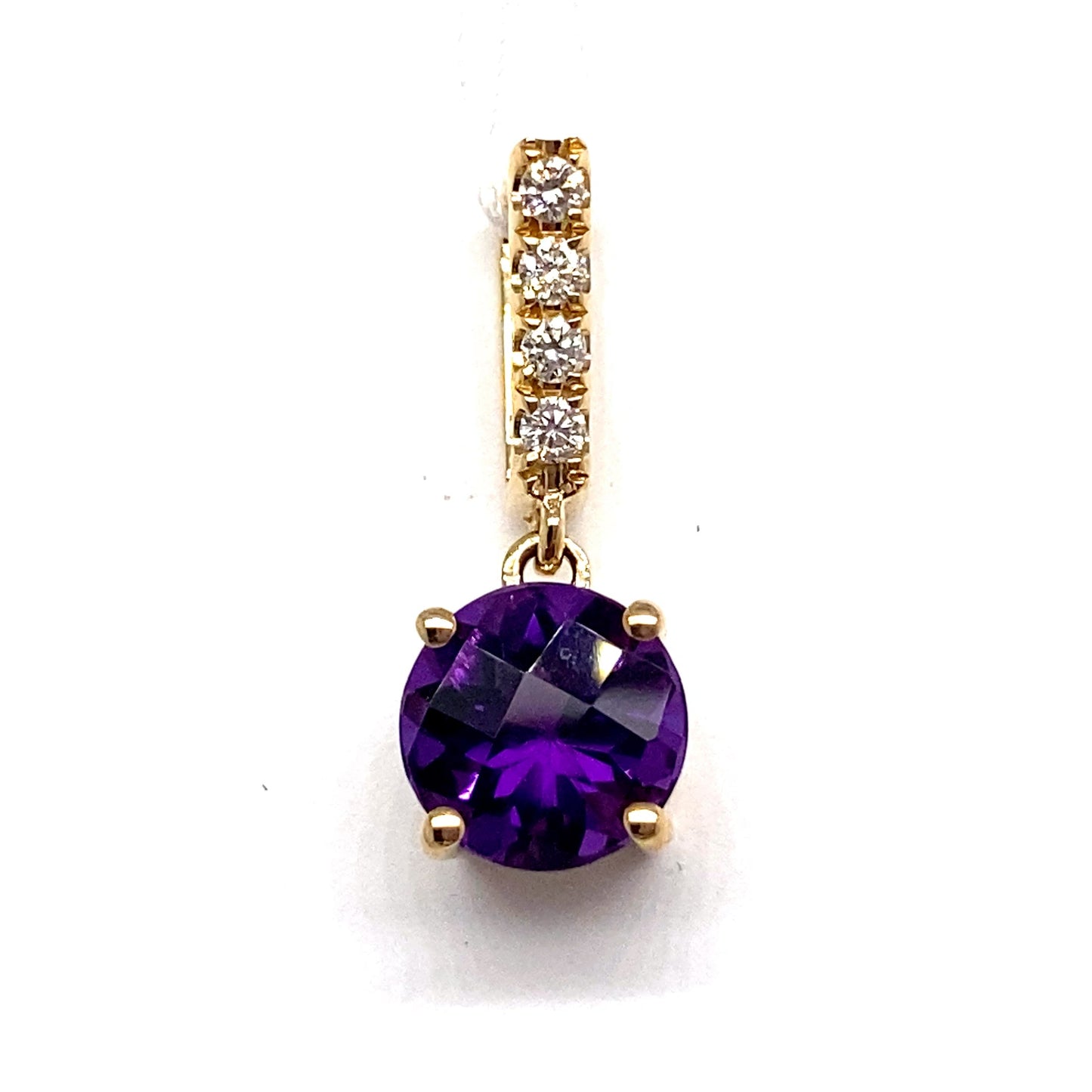 livingstone jewelry 14k white gold 1.30 ct amethyst center 0.092 ct tw natural diamond accent pendant