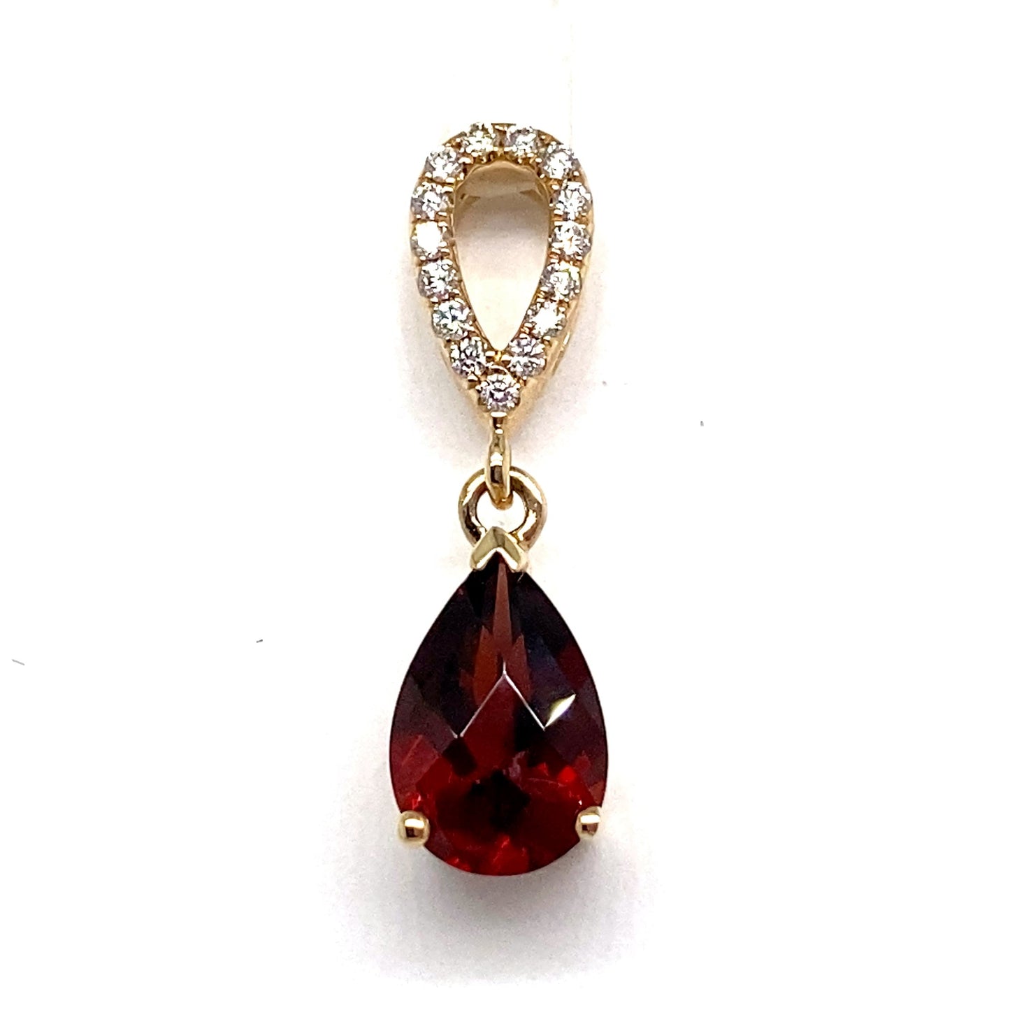 livingstone jewelry 14k rose gold 1.85 ct garnet center 0.09 ct tw natural diamond accent pendant