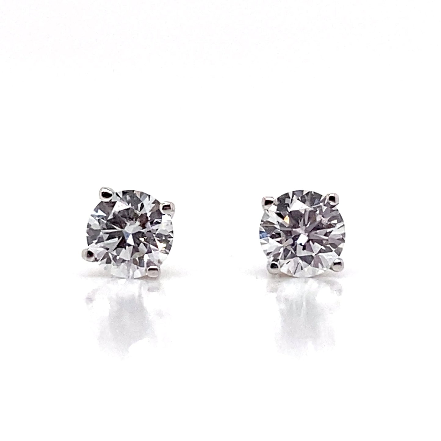 aster jewels 14k white gold   0.50 ct tw lab grown round brilliant diamond   stud earrings