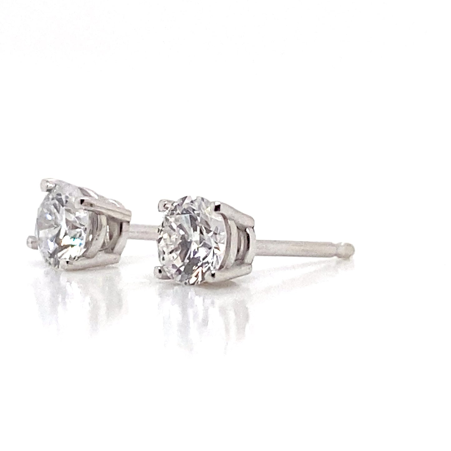 aster jewels 14k white gold   0.50 ct tw lab grown round brilliant diamond   stud earrings