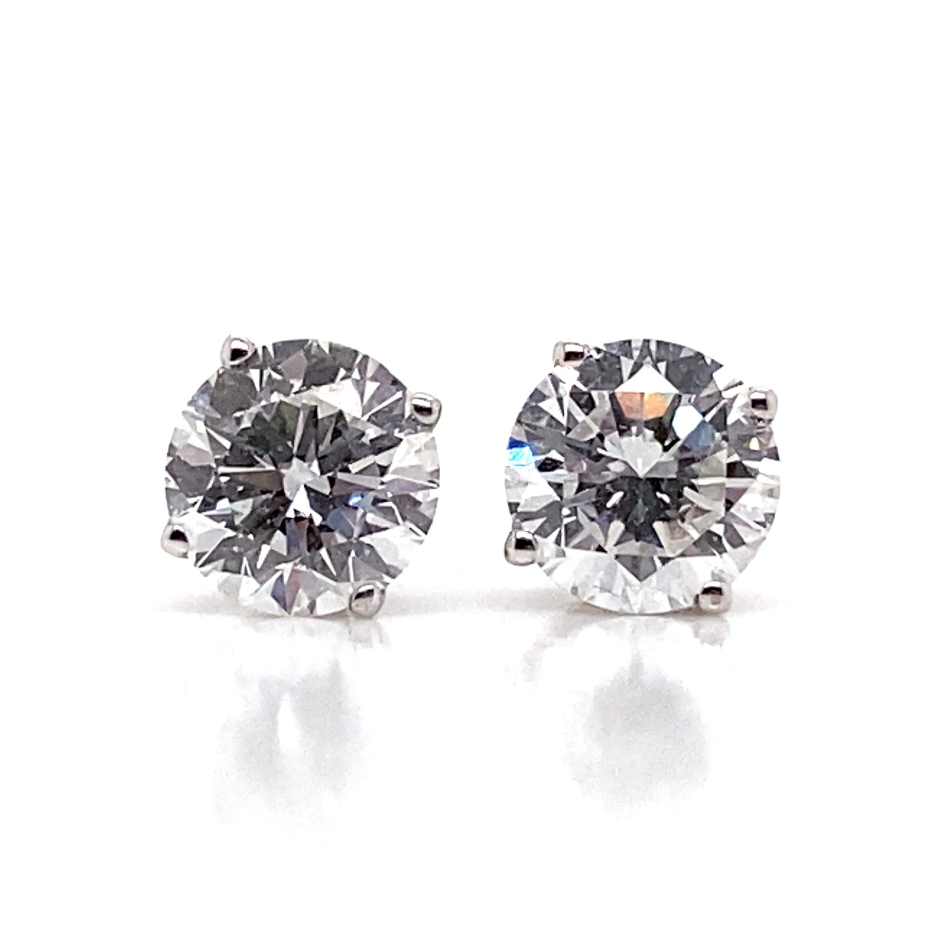 ASTER JEWELS 14K WHITE GOLD 1.35 CT TW LAB GROWN ROUND BRILLIANT DIAMOND STUD EARRINGS