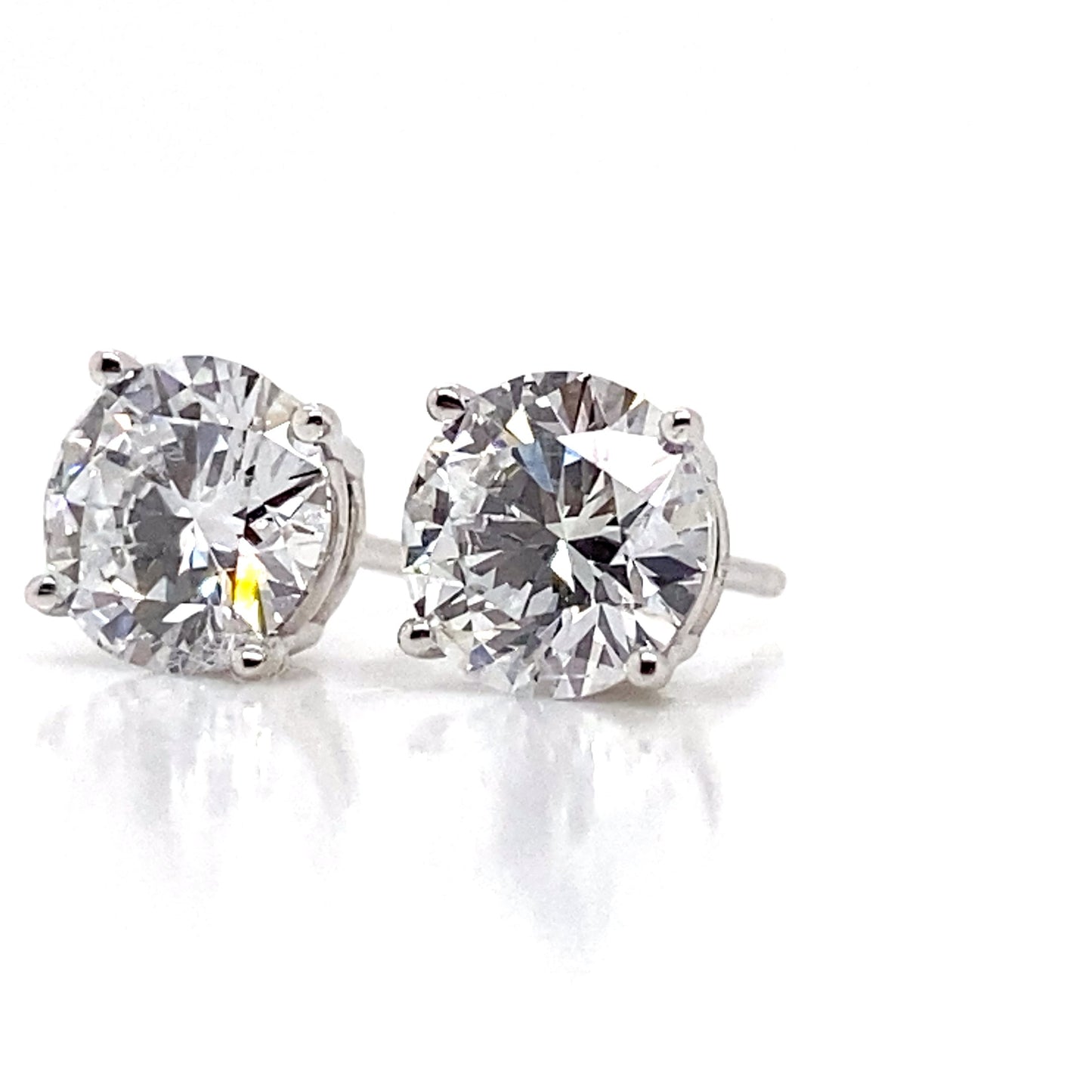 aster jewels 14k white gold   2.0 ct tw lab grown round brilliant diamond   stud earrings