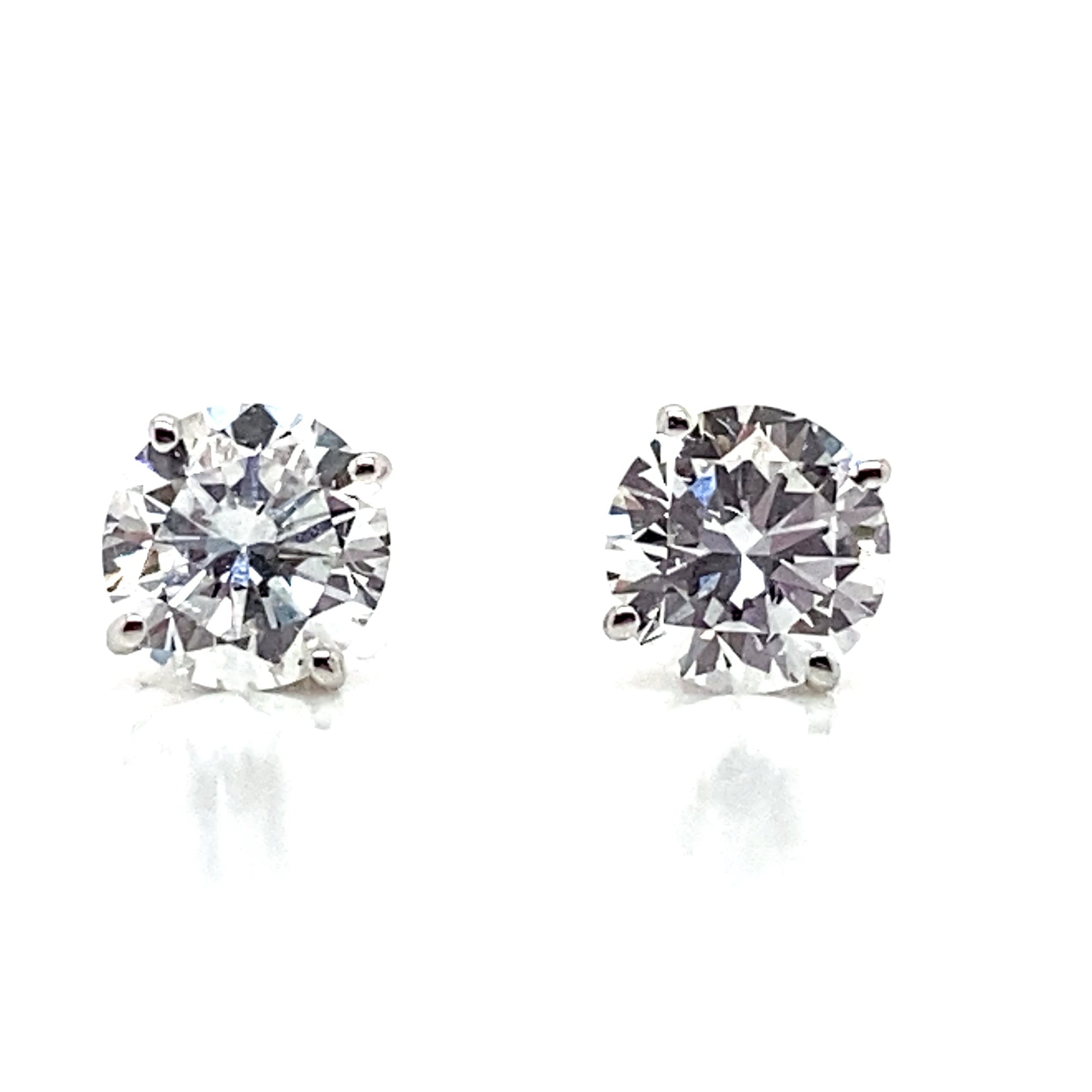 ASTER JEWELS 14K WHITE GOLD   1 CT TW LAB GROWN ROUND BRILLIANT DIAMOND   STUD EARRINGS