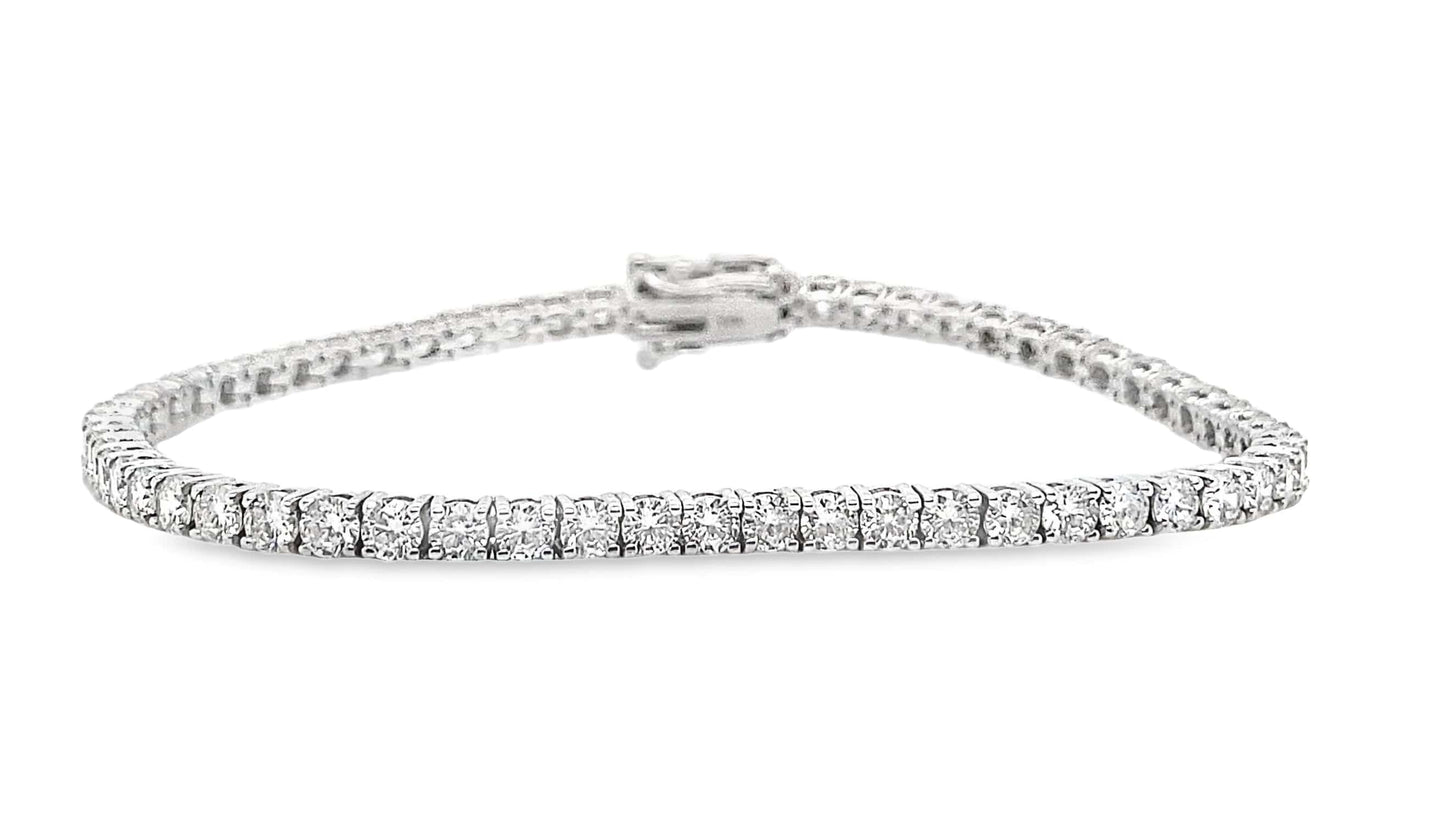 14K WHITE GOLD 5CT TW LAB GROWN ROUND BRILLIANT DIAMOND TENNIS BRACELET 7"