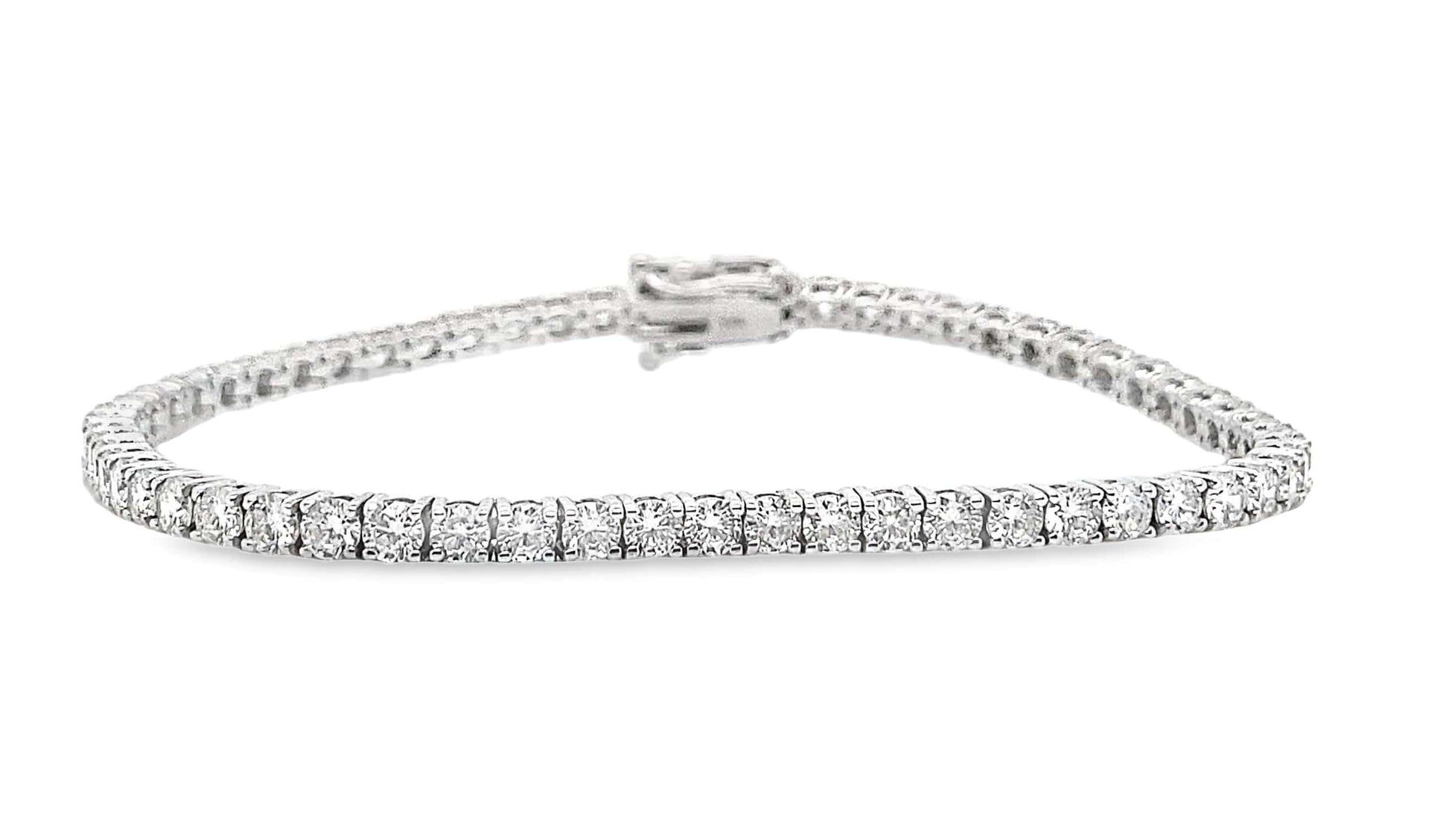 14K WHITE GOLD 5CT TW LAB GROWN ROUND BRILLIANT DIAMOND TENNIS BRACELET 7"