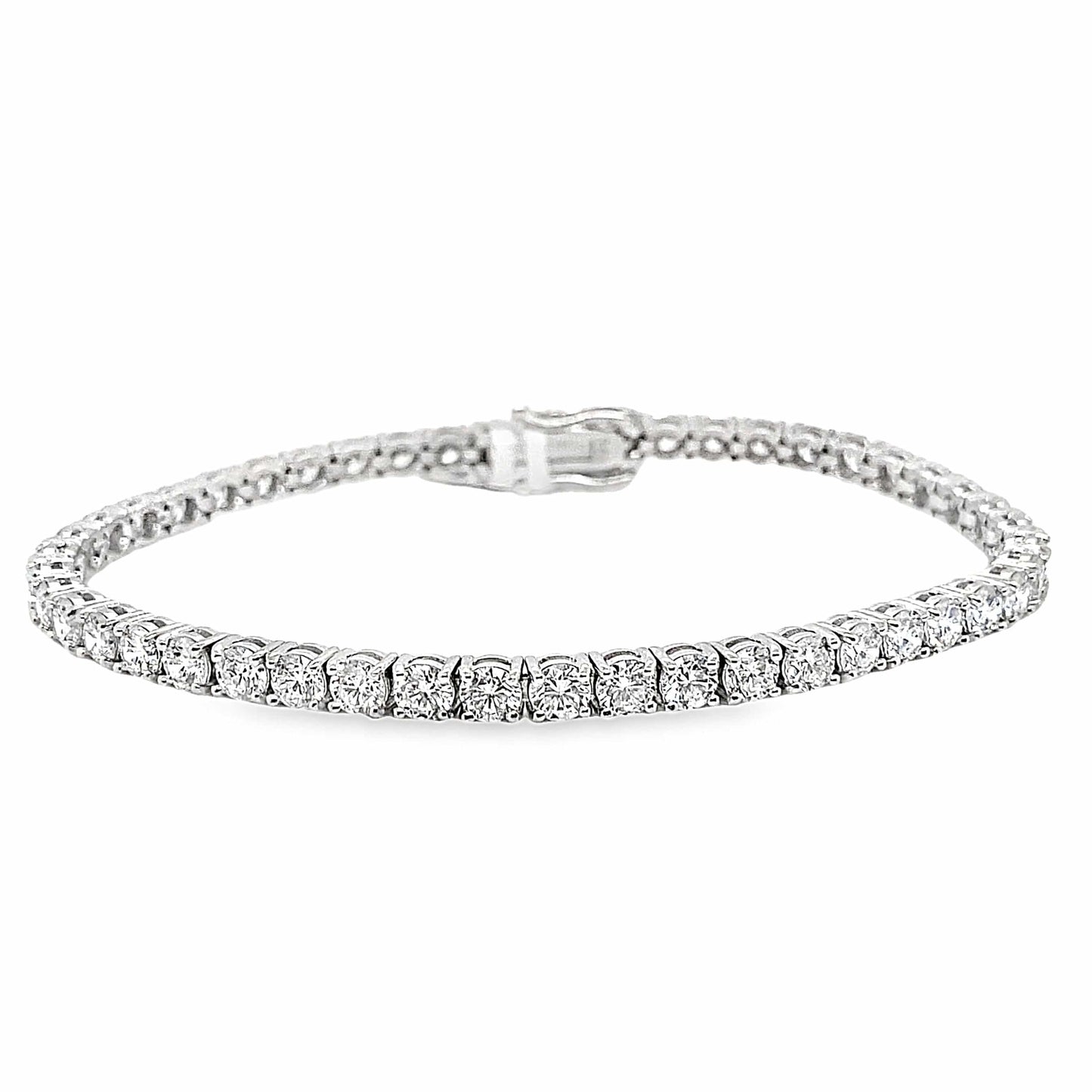 14K WHITE GOLD 8.07CT TW LAB GROWN ROUND BRILLIANT DIAMOND TENNIS BRACELET 7"