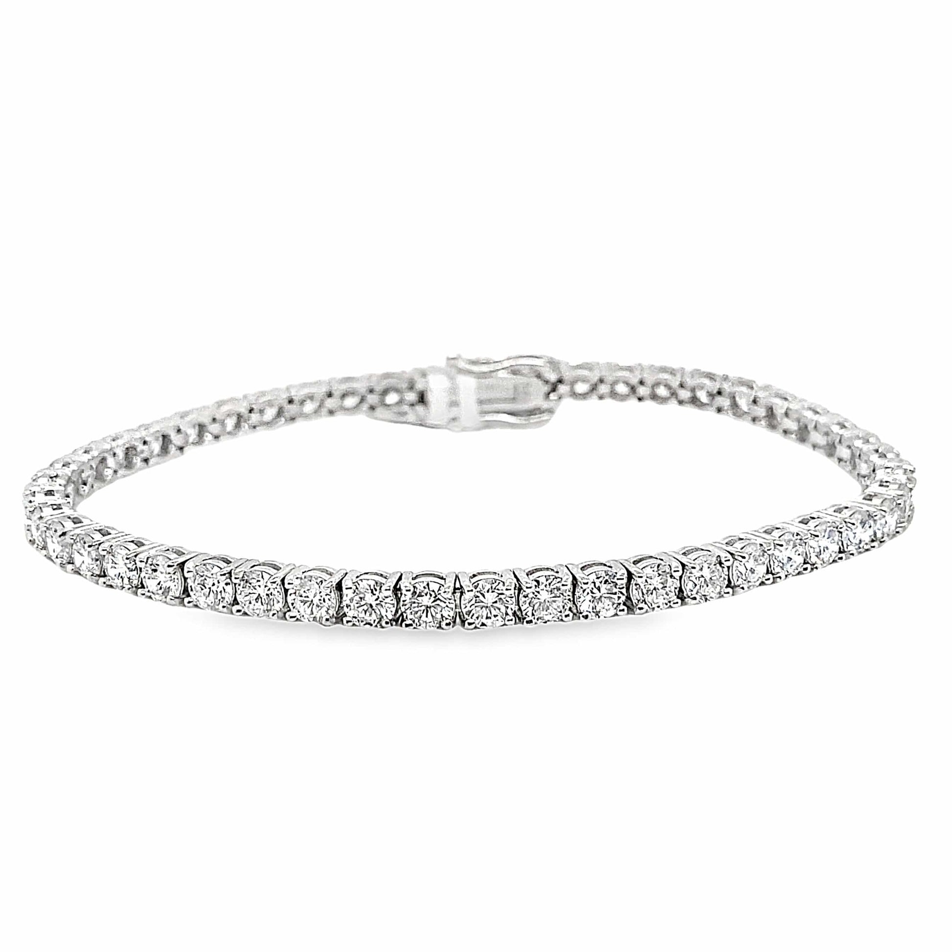 14K WHITE GOLD 8.07CT TW LAB GROWN ROUND BRILLIANT DIAMOND TENNIS BRACELET 7"
