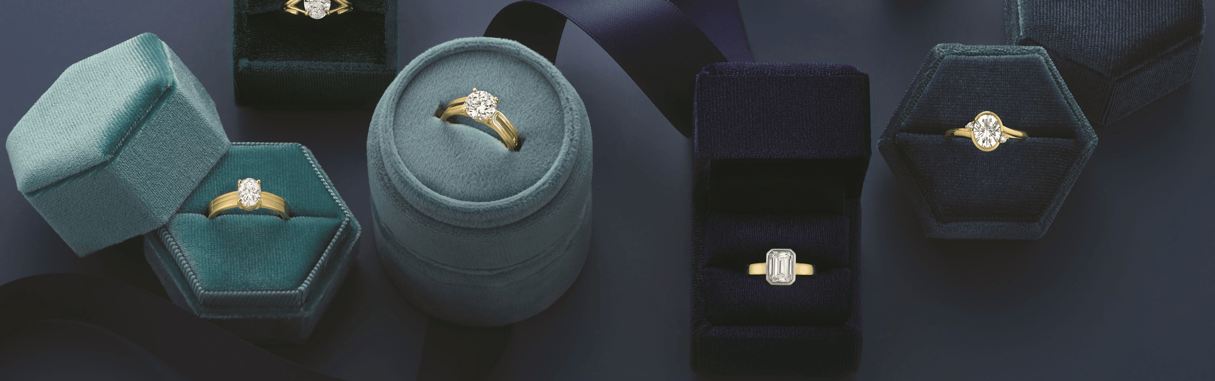 ENGAGEMENT RINGS IN BLUE BOXES