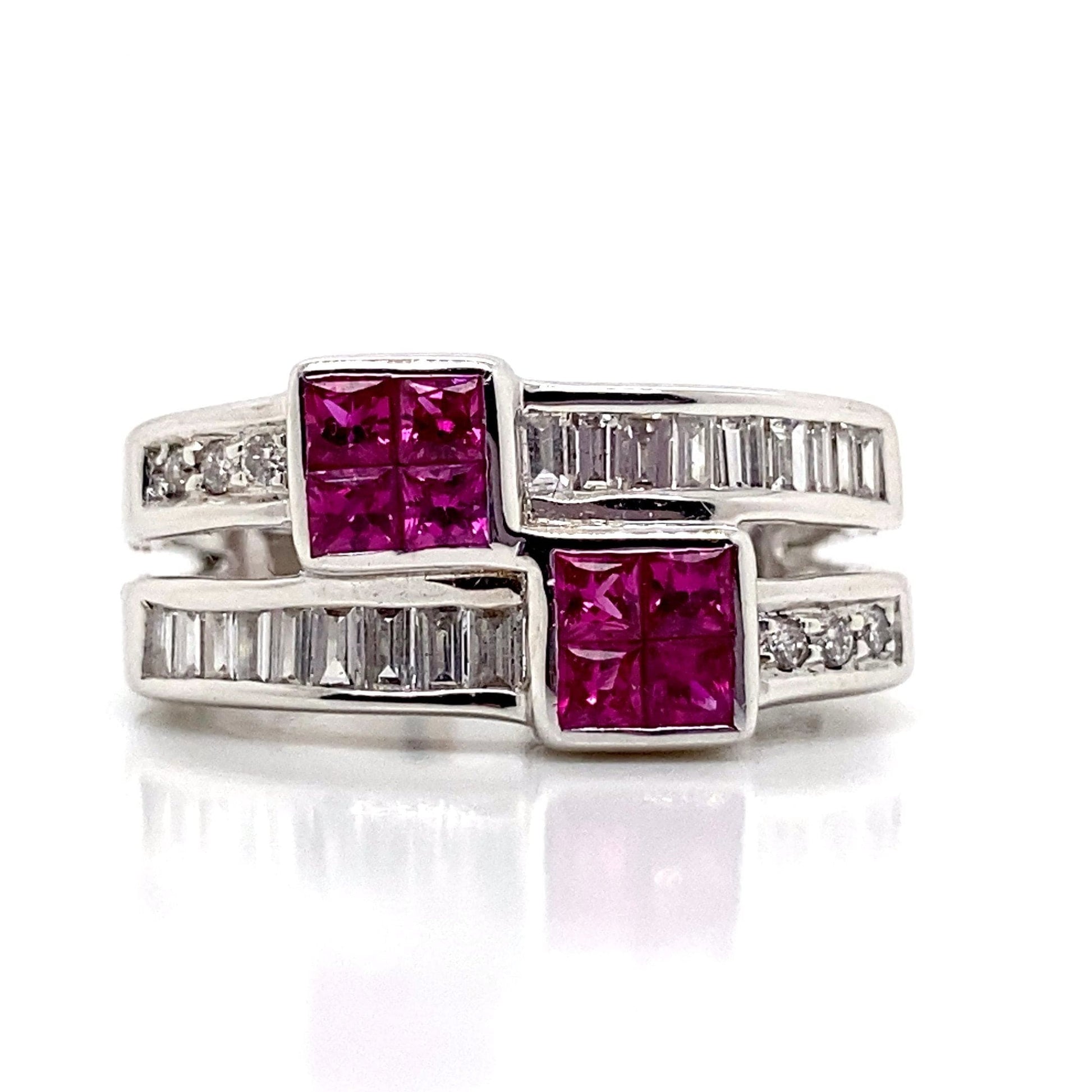 18W RUBY RING 0.62 BAGUETTE 0.07