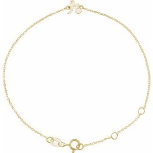 14K YELLOW INITIAL R 6 1/2-7 1/2" BRACELET