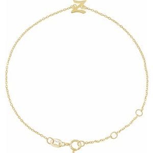 14K YELLOW INITIAL Z 6 1/2-7 1/2" BRACELET