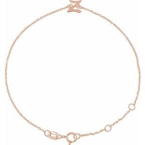 14K ROSE INITIAL Z 6 1/2-7 1/2" BRACELET