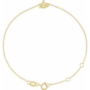 14K YELLOW INITIAL S 6 1/2-7 1/2" BRACELET