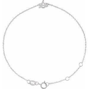 PLATINUM INITIAL S 6 1/2-7 1/2" BRACELET