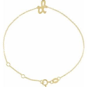 14K YELLOW INITIAL D 6 1/2-7 1/2" BRACELET